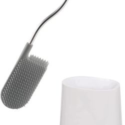 Joseph Joseph Flex Lite Silicone Toilet Brush with Slimline Holder,1 Grey/White