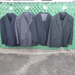 4 Expensive Used Wool Suits .size 46 Regular 