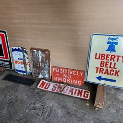 Vintage Signs Fuelman Signage Gulf Gasoline Smoking Parking Sign