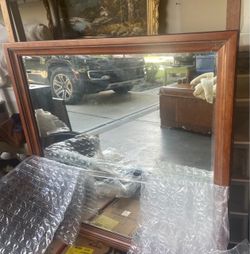 Large dresser Wall Mirror with Wood Frame