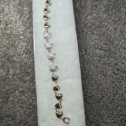 2 Tone Heart Gold/ Bling Bracelet 