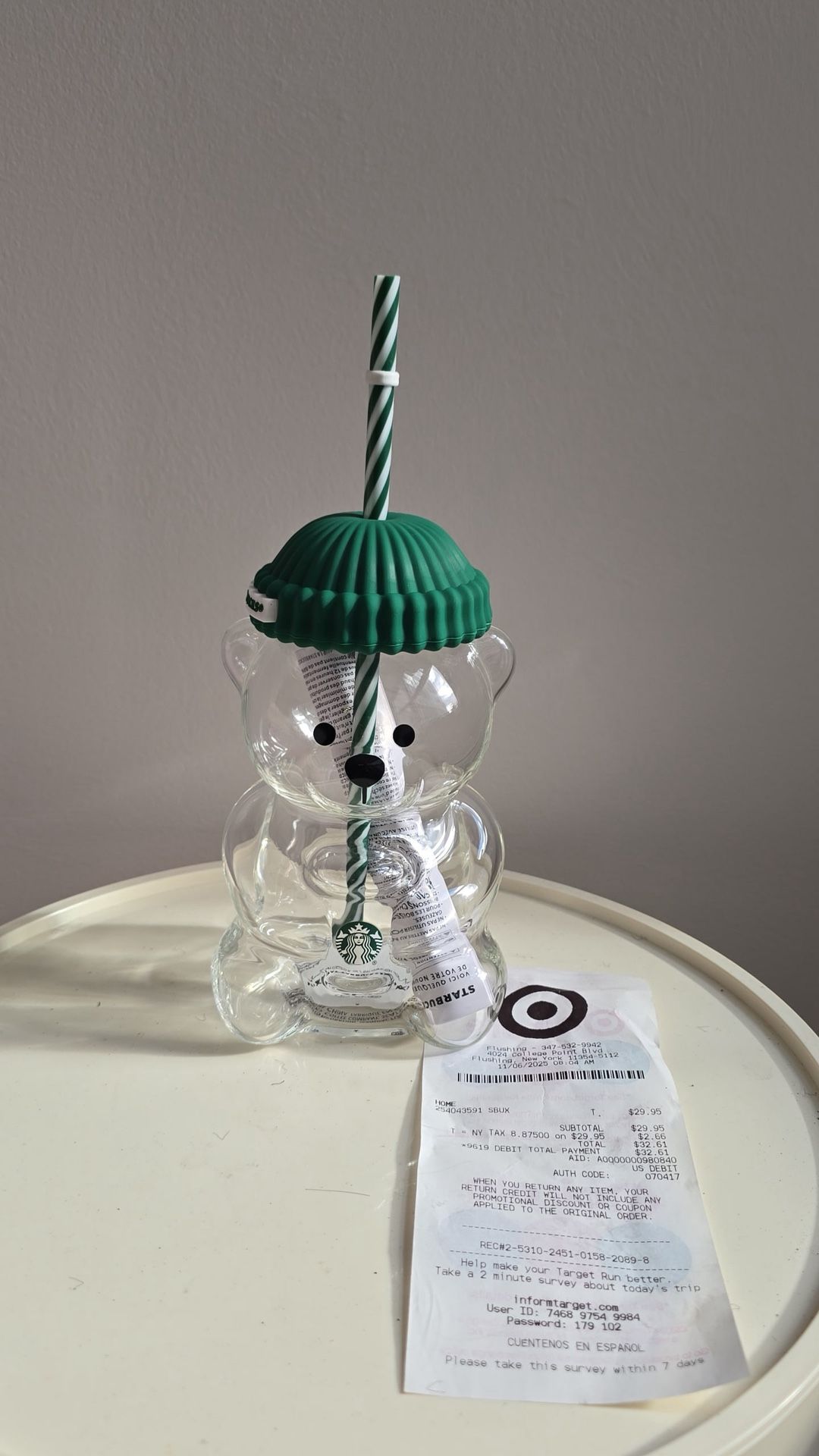 Starbucks Bearista Glass Cup