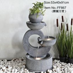 TM867 Floor Water Fountain Simple Modern Automatic Water Circulation Water System Floor Decoration,
