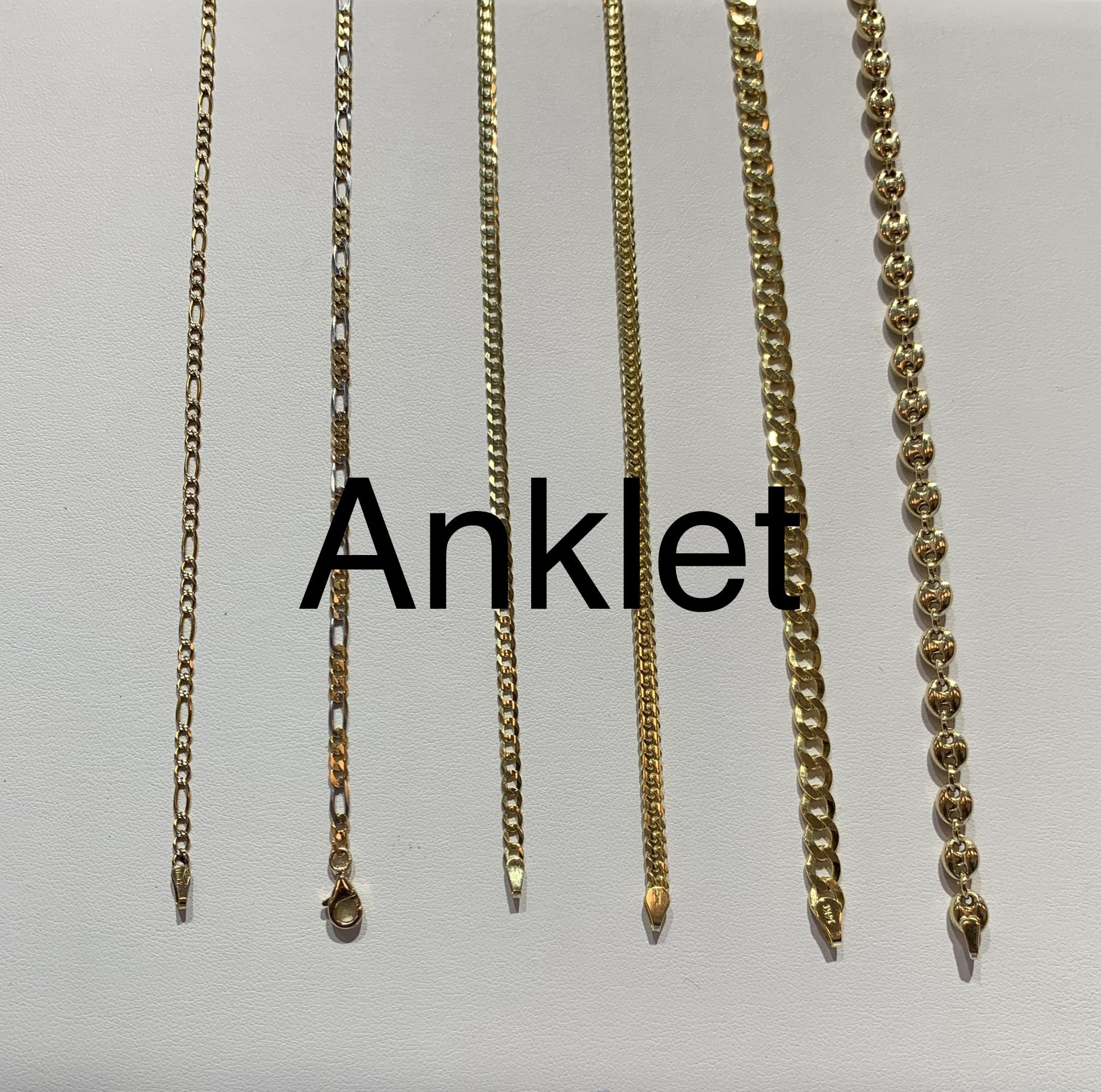 14 karat solid gold ankle anklet bracelet 10 inches long
