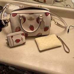 Strawberry coach purse and wallet