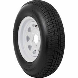 ST225/75R15D Radial Trailer Tire On 15X6 6 Lug -5.5 White Spoke Riml