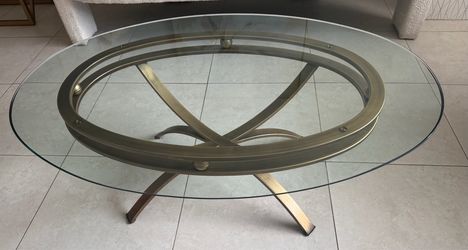 Oval Glass Top Coffee Table