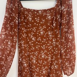 Flower-Patterned Mini Dress
