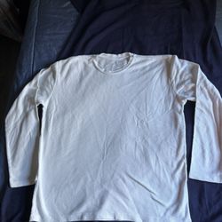 HYLETE Men's White Lightweight Long Sleeve T-Shirt Crew Neck Activewear