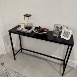 55" black console table