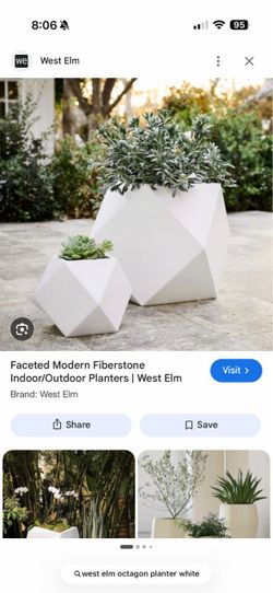 West Elm - Large White Planter