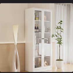 70.9'' Kitchen Pantry Cabinet With Glass Door B-7