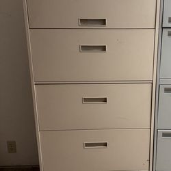 Sleek Heavy-Duty 5-Drawer Beige Metal Filing Cabinet 64" x 30" x 18"