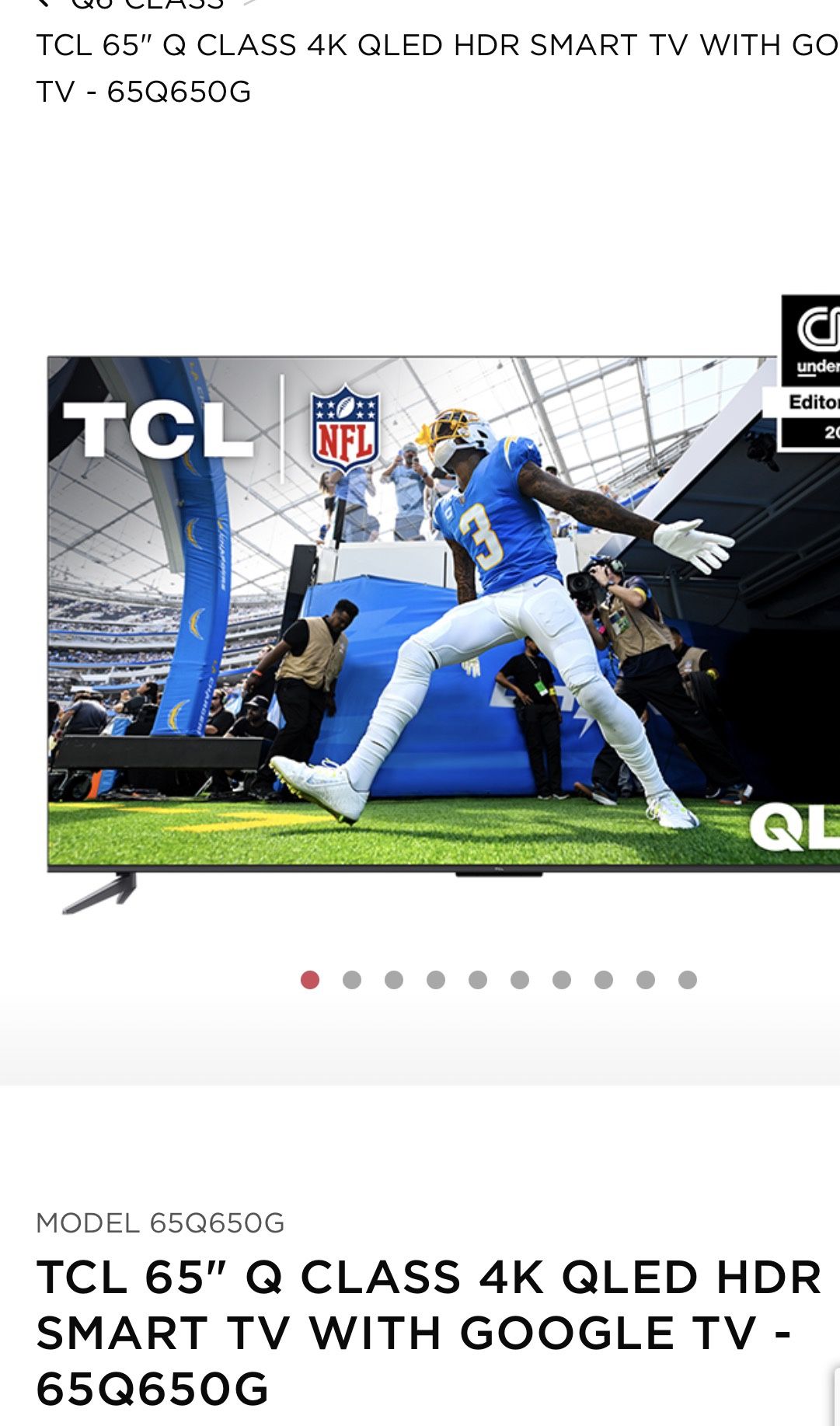 TCL - 65" Class Q6 Q-Class 4K QLED HDR Smart TV with Google TV (2023)