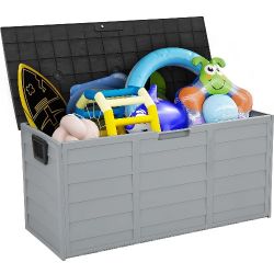  75 Gallon Pool Outdoor Patio Storage Box, Waterproof Outdoor Storage Box
