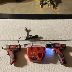 Milwaukee Impact Driver And Hammer Drill 