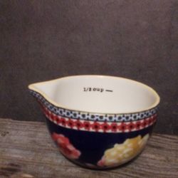 Dazzling Dahlias Stoneware 1/2 Cup Measuring Cup 