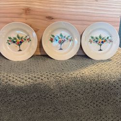 Set Three Vintage McIntosh Pattern Earthenware Plates
