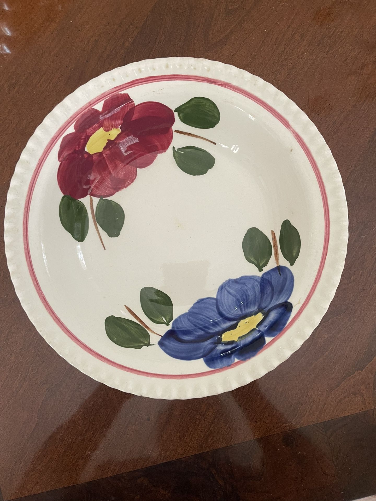 Vintage Blue Ridge Southern Pottery Hand painted “POM POM” Serving Bowl