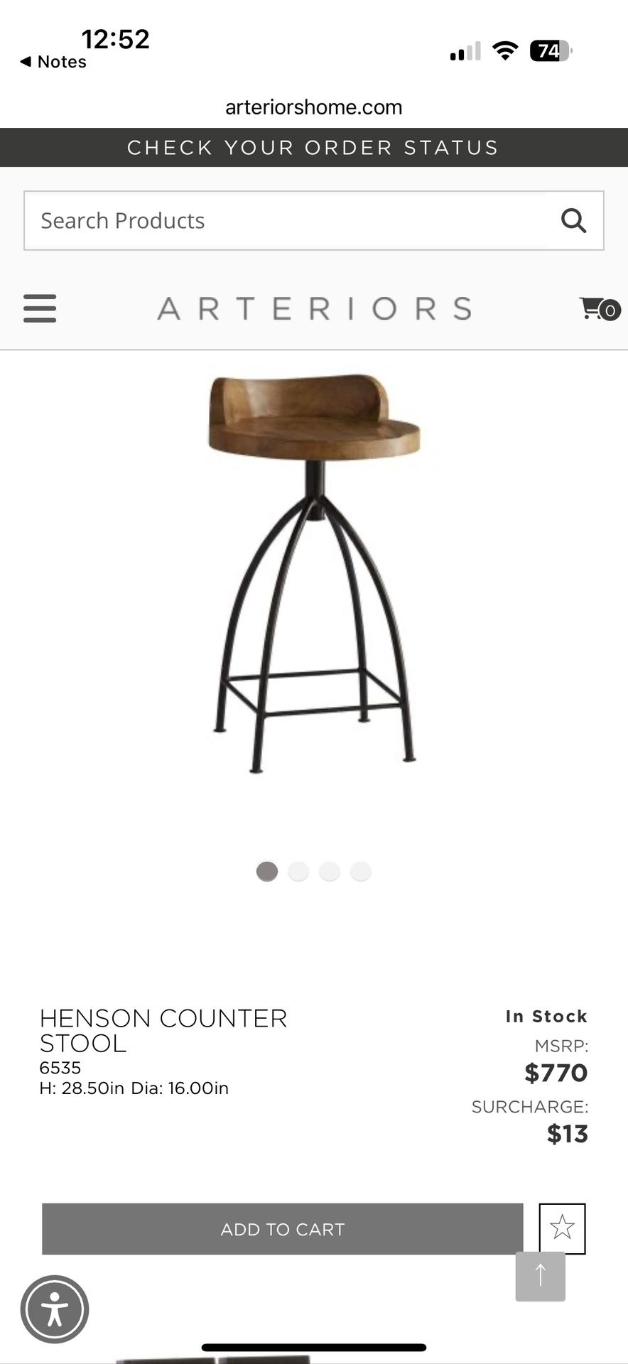 6 Arteriors Henson Counter Stools Furniture