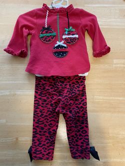 Infant Girls Leopard Christmas Outfit
