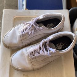 Men’s White Vans Used Size 10