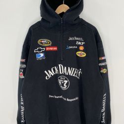 VINTAGE NASCAR JACK DANIEL'S X CLINT BOWYER SIZE XXXL VINTAGE RACING SWEAT-SHIRT / K8721