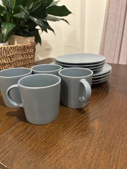 Gray Matte Ceramic Dinnerware Set