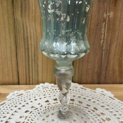 Vintage Style Mercury ICE BLUE Glass Decor