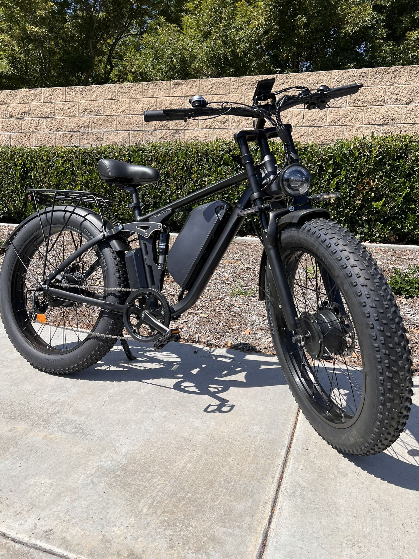 Dual Motor(2x1000W=2000W Total) Electric Ebike, Mountain Bike (26x4.0) ⚡️🚀⚡️37 Mph Top Speed! (Black/Matte)