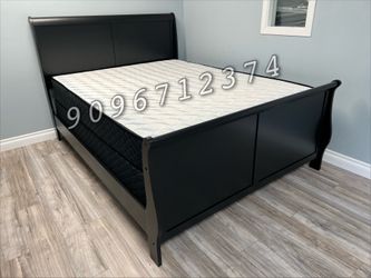 California king size black Louis Philips bed with orthopedic mattress