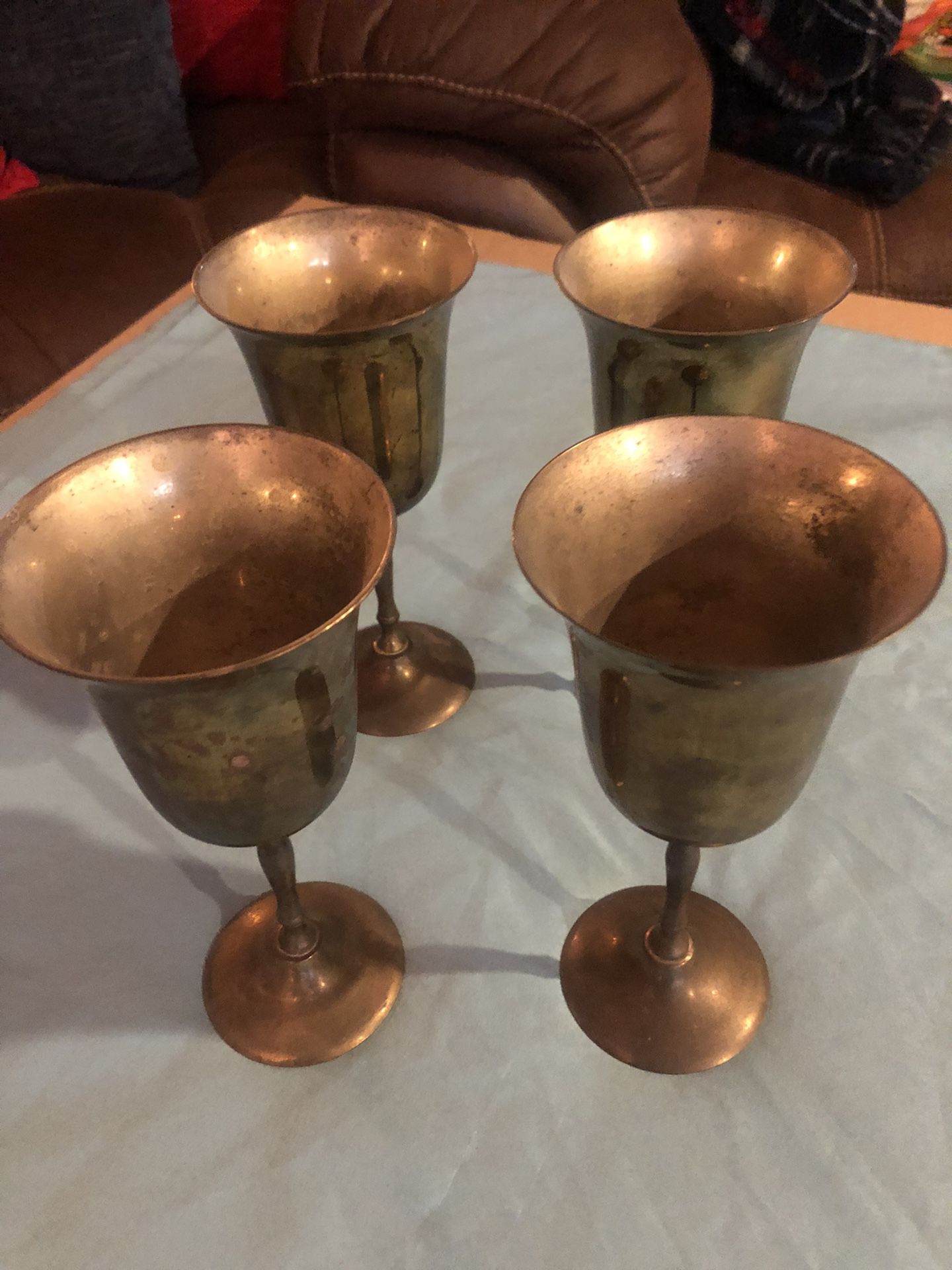 Vintage Brass Goblets Set of 4 (made In India )