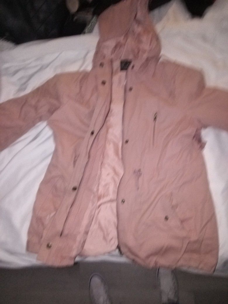 Peach Color Windbreaker Material Jacket 
