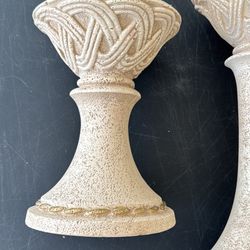 Two Roman Style Pillar Candle Holders
