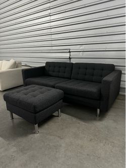 Gray Ikea Morabo Sofa With Ottoman
