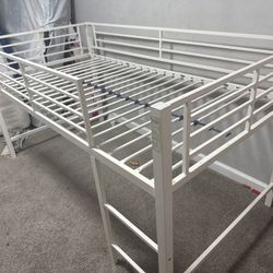 Twin Loft Bed with Slide – White Metal – $120 OBO (Target $389)