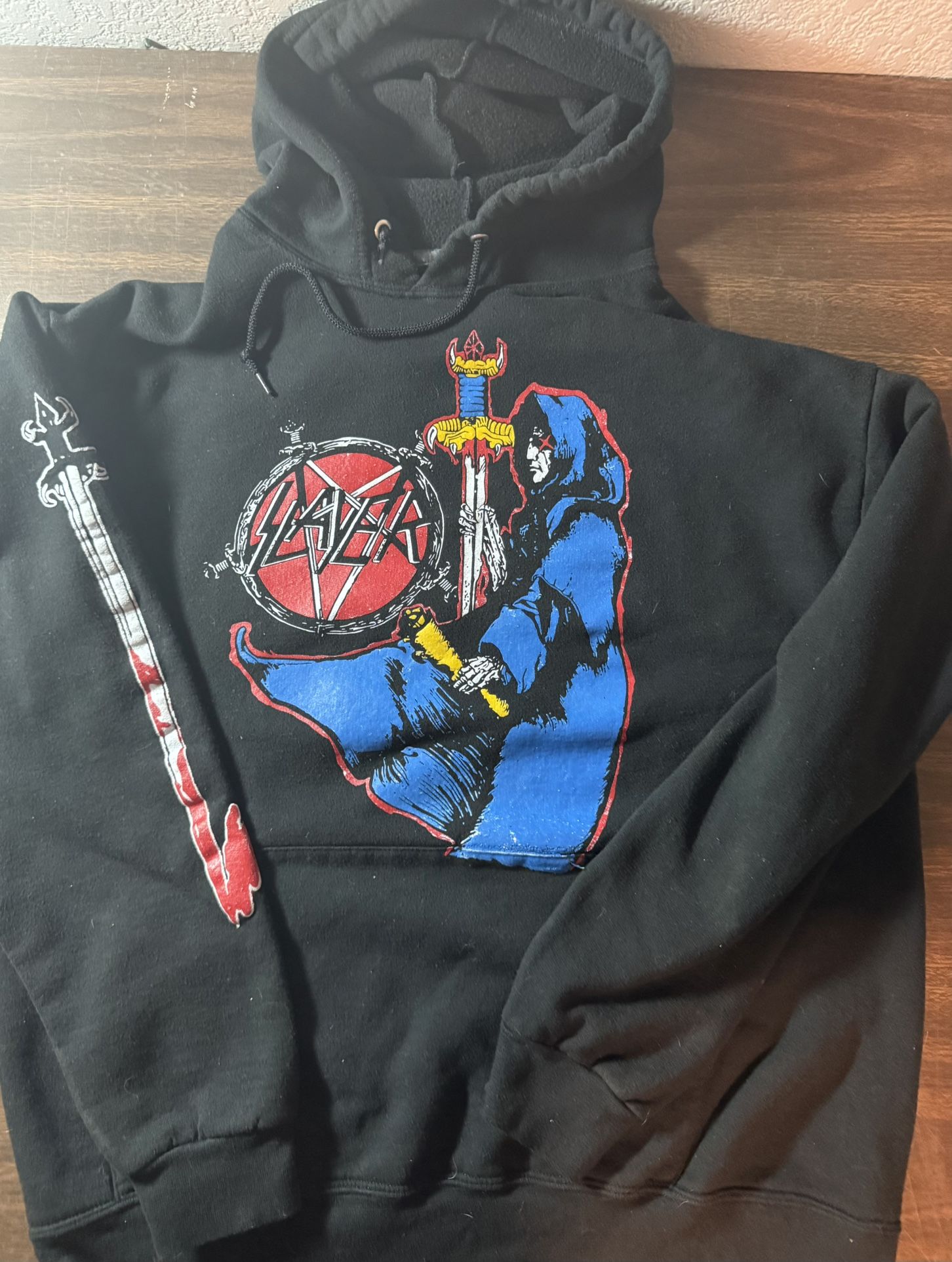 Vintage Slayer Band Hoodie Pullover Sweatshirt 2-sided Size youth Large adult Small