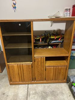 Solid Oak Entertainment Center