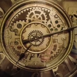 Large Sterling And Noble Steampunk Gear Wall Art Clock 