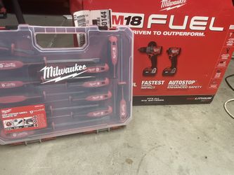 Milwaukee M18 Fuel Drill Set With 12 Piece Screwdriver Set $400
