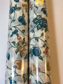 2 Rolls of Vtg 2001 Contact Shelf Liner Mini Fruit  10ft x 12in / 10 sq. ft per roll