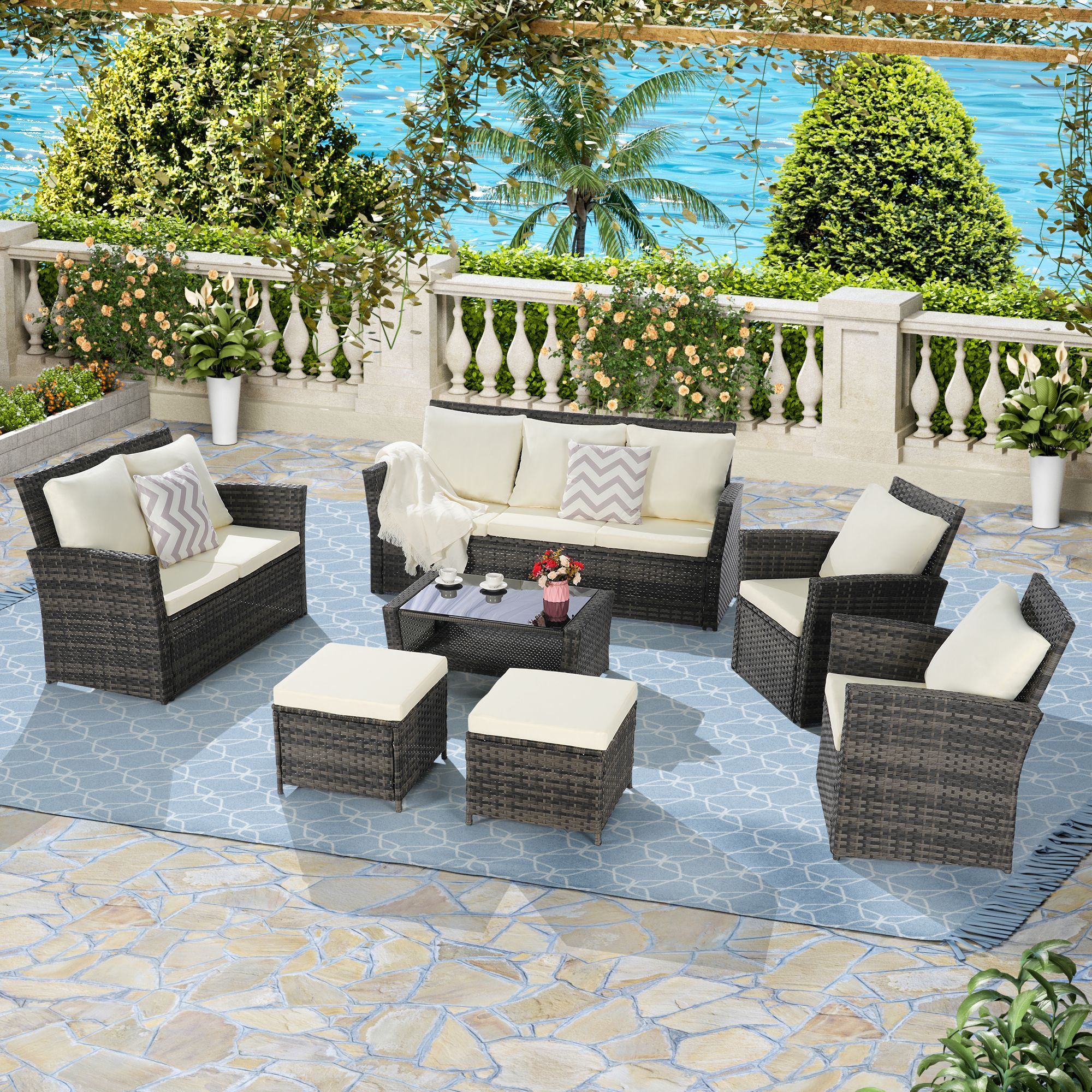 hot pcs pe/rattan outdoor furniture set patio furniture set seater