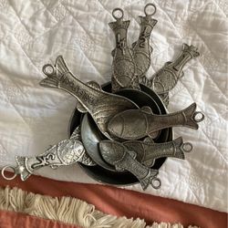 Vintage Fish Pewter Measuring Spoons