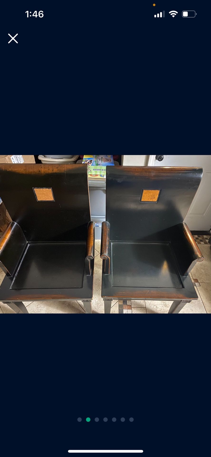 DISTRESSED BLACK ELMWOOD ZHOU YI ASIAN ARM CHAIRS 