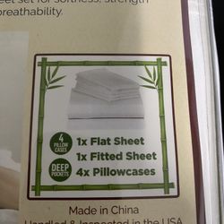 Luxclub 6 PCs Queen Sheet Set- snow White- new-A