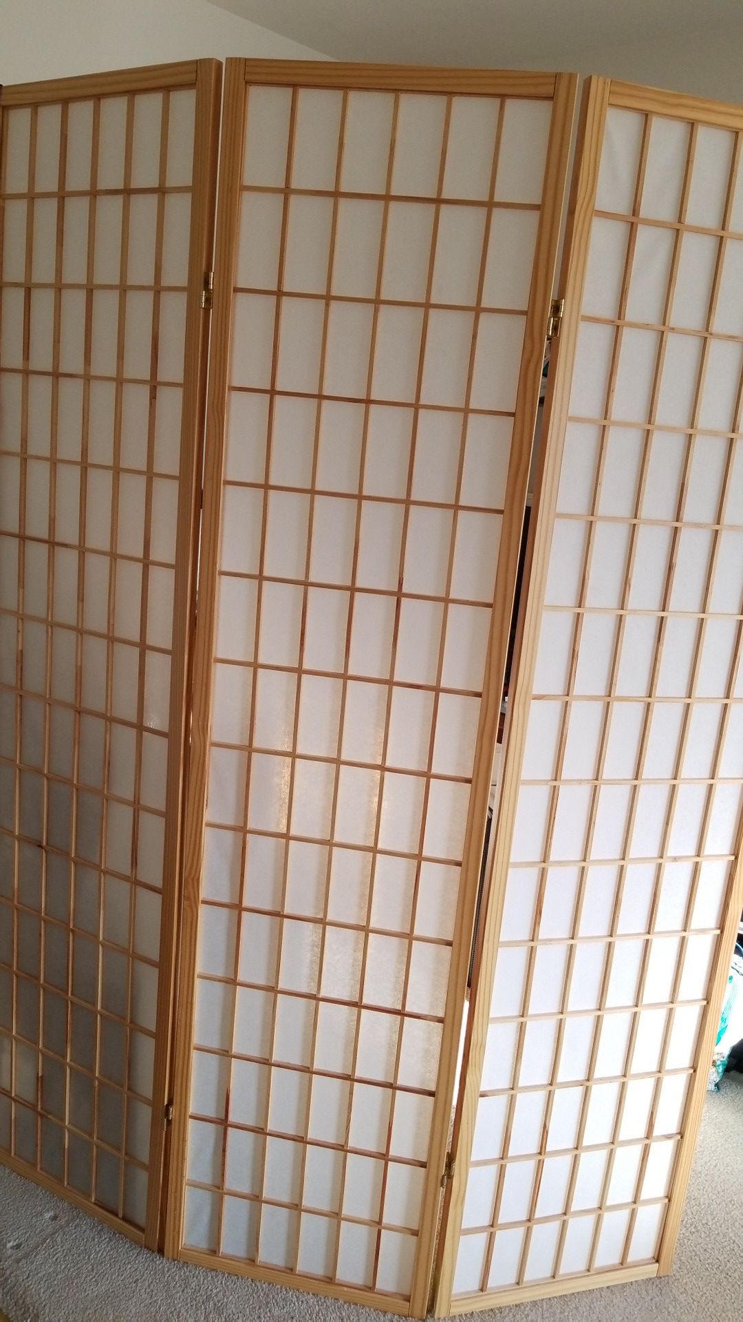3 panel screen room divider classic wood