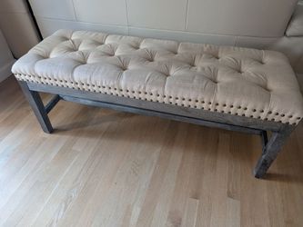 Tufted Upholstered Bench with Nailhead Trim