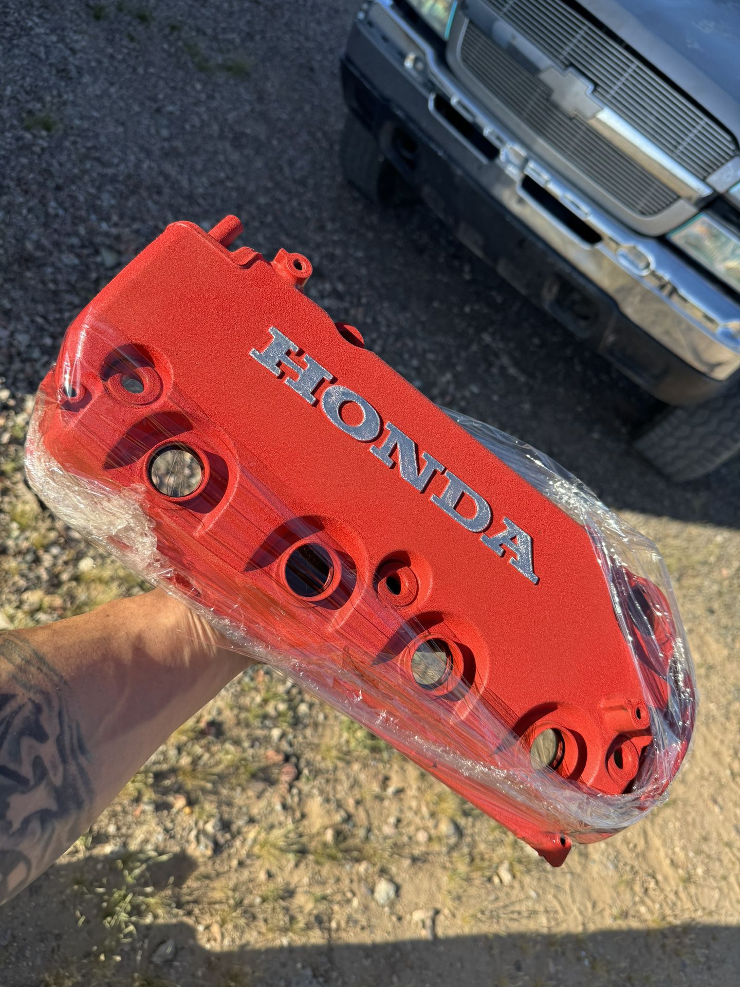 Type R Red Wrinkle Valve Cover D16y8