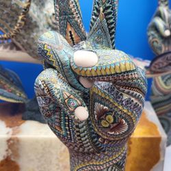 JSA Polymer Clay Peace Sign Hand