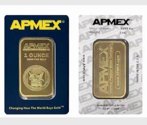 Ampex 1 Ounce 24K Gold Plated Bar Sealed .9999 Fine Gold
